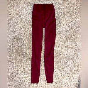 Fabletics maroon leggings, mesh, Khloe Kardashian line